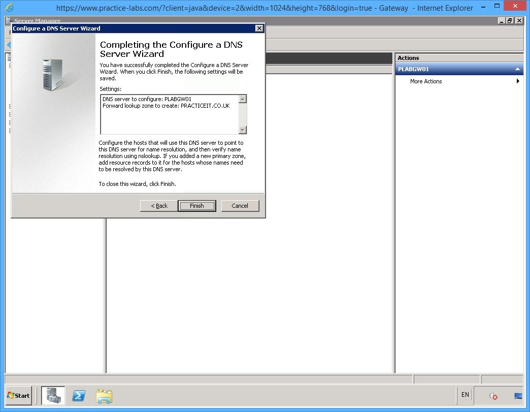 Practice Labs screenshot.